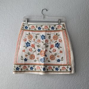 Floral Embroidered Skirt